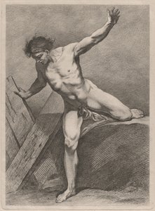 Lezení muž s nataženýma rukama od Carle van Loo