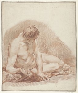 Studie ležícího nahého muže od Carle van Loo