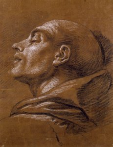 Studie, Carle van Loo (1705-1765), sangvinická kresba od Carle van Loo