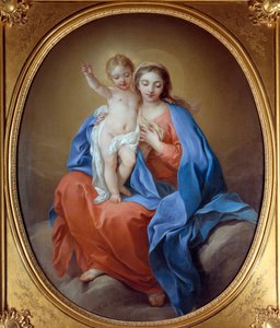 Panna a dítě Ježíš. Olej na plátně. Obraz Carle Van Loo (1705 - 1765) od Carle van Loo