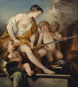 Venuše a Amorové s pažemi Marsu, kolem roku 1743 od Carle van Loo