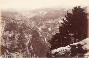 Vodopády Vernal a Nevada z Glacier Point od Carleton E. Watkins