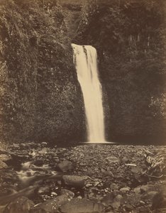 Dolní vodopády Multnomah, řeka Columbia, 1867 (foto) od Carleton Emmons Watkins