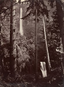 Multnomah Falls, Oregon, 1867, vytištěno později. od Carleton Emmons Watkins