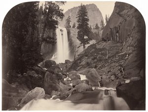 Piwyac, Vernal Fall, 300 stop, Yosemite, 1861. od Carleton Emmons Watkins