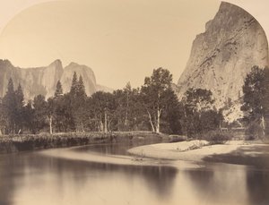River View, Down the Valley, Cathedral Rock on Left, 1861, Yosemite. od Carleton Emmons Watkins