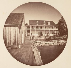 Warm Springs Hotel Lake Tahoe, ca. 1878. od Carleton Emmons Watkins