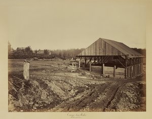Oswego Iron Works, řeka Willamette od Carleton Watkins