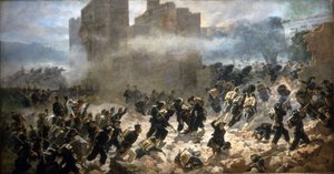 Brêche of Porta Pia - Řím, 20/09/1870. Obraz C. Ademollo.