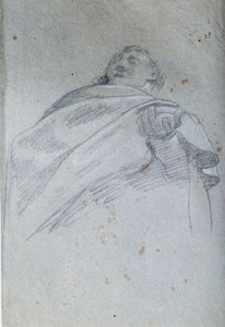 Závěs busta muže Kresba tuší a lazurou Carlo Bononi (1569-1632) Paříž 17. století. muzeum Louvre
