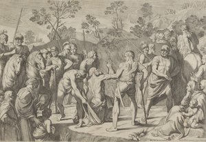 Svatý Ondřej klečící v modlitbě, když je veden ke kříži, po Reni, 1650-80. od Carlo Cesi