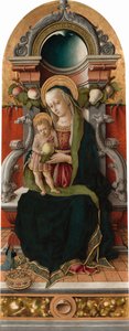 Madonna a dítě na trůnu s dárcem od Carlo Crivelli