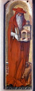 Svatý Jeroným v kostýmu biskupa (čepice). Predelle Demidoff od Carla Crivelliho (1430/35 - 1494). 1476. od Carlo Crivelli