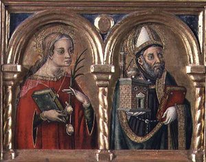 Svatá Agáta a sv. Augustin (panel predella) (detail 57606) od Carlo Crivelli
