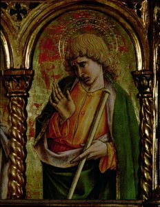 St. James Less, detail z polyptychu SantEmidio, 1473 tempera na detail panelu 76636 od Carlo Crivelli