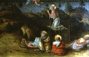 The Agony in the Garden, levá předella panel z polyptychu San Silvestro od Carlo Crivelli