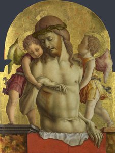 Mrtvý Kristus podporovaný dvěma anděly od Carlo Crivelli