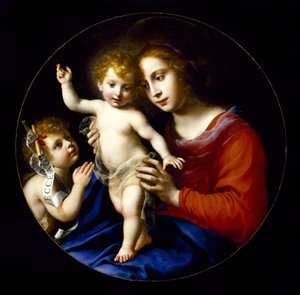 Panna s dítětem a svatý Jan Křtitel od Carlo Dolci