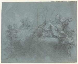 Madona s anděly v oblacích od Carlo Innocenzo Carlone (possibly)