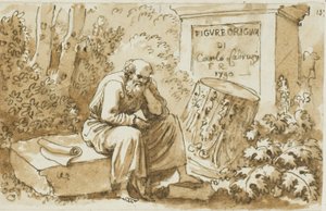 Skica pro Frontispiece to Figure Originali od Carlo Labruzzi