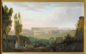 Colisee při pohledu z Palatina. Obraz Carlo Labruzzi (1765-1818) Ec. Ital.