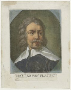 Portrét umění Matthew von Platen Kunstenaars Zelfportret En in de Galleria degli Uffizi te Florence (název série) Autoportréty Real Galleria di Firenze (název série) od Carlo Lasinio