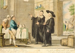 Kněz Arlotto, Carlo Lasinio (1759-1838), kolorovaná rytina od Carlo Lasinio