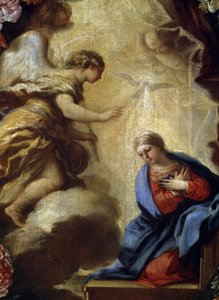 ""Zvěstování s květinami"" Obraz Carlo Maratta (1625-1713) Detail. Mikalojus Konstantinas Ciurlionis Muzeum výtvarného umění, Kaunas, Litva od Carlo Maratta or Maratti