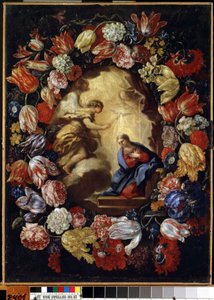 ""Zvěstování s květinami"" Obraz Carlo Maratta (1625-1713) Mikalojus Konstantinas Ciurlionis Fine Arts Museum, Kaunas, Litva od Carlo Maratta or Maratti
