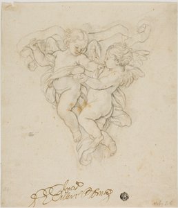 Spandrelová dekorace se dvěma putti od Carlo Maratti