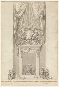 Brána San Salvatore in Lauro s výzdobou pro pohřeb polského krále Fridricha Augusta III., Řím, Itálie od Carlo Marchionni
