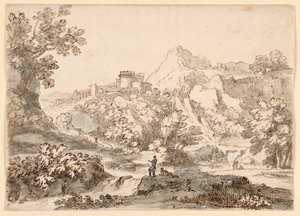 Kresba, Krajina s městem, 1750-1770 od Carlo Marchionni