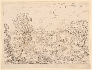 Kresba, Trattoria v lese, 1760-1770 od Carlo Marchionni