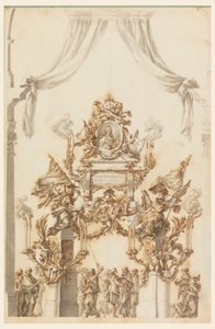 Kresba, Návrh katafalku pro Karla Emanuela III. ze Sardinie, 1773 od Carlo Marchionni