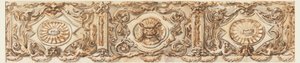 Kresba, Návrh vlysu, asi 1770 od Carlo Marchionni