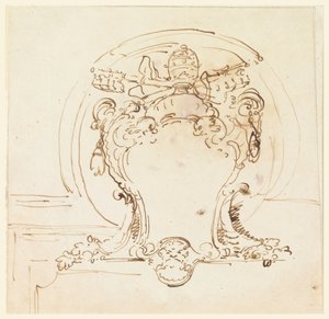 Kresba, papežská rozeta, 1740-58 od Carlo Marchionni