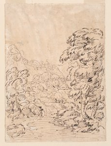 Kresba, Cesta vedoucí do horského města, 1750-86 od Carlo Marchionni