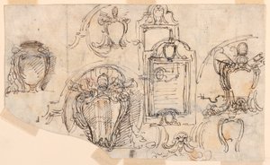 Kresba, náčrtky, 1740-58 od Carlo Marchionni