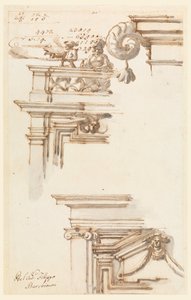 Kresba, Dvě dveřní skříně, 1750-75 od Carlo Marchionni