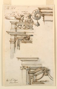 Kresba, Dvě dveřní skříně, 1750-75 od Carlo Marchionni