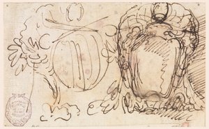 Kresba, Dvě rozety pro erb papeže Benedikta XIV., 1740-58 od Carlo Marchionni