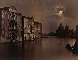 [Noční pohled na Canal Grande, Benátky], ca. 1875.