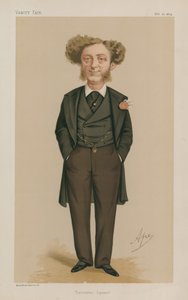 pan Albert Grant, poslanec; Leicesterské náměstí; 21. února 1874; Vanity Fair; kreslený film od Carlo Pellegrini