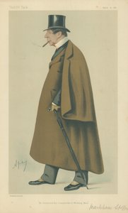 Pan Markham Spofforth, Vynalezl konzervativního pracujícího muže, 20. března 1880, karikatura Vanity Fair od Carlo Pellegrini