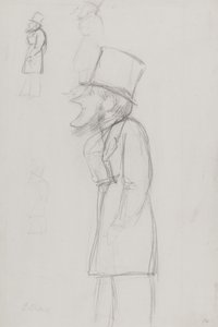 Skica pro karikaturu, možná G. Russella od Carlo Pellegrini