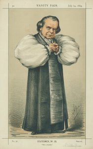 The Bishop of Oxford, Not a Brawler, 24. července 1869, karikatura Vanity Fair od Carlo Pellegrini