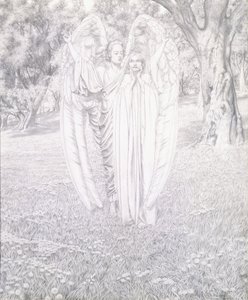 Dva andělé, 1904 od Carlos Schwabe