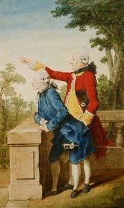 Princ ze Saxe-Gotha se svým učitelem, baronem d"Hel...na terase, 1768