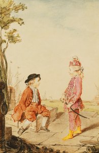 Dva mladí bratři de Neuville, na nábřeží, 1767 od Carmontelle
