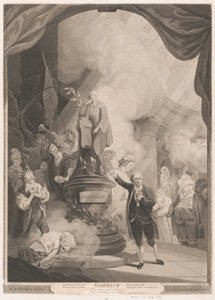 Garrick mluví Jubilejní ódu od Caroline Watson